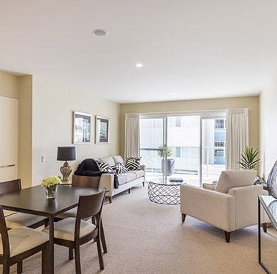Photo of living room from one bedroom apartment